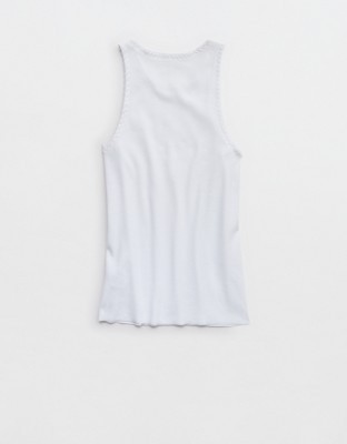 Aerie High Neck Tank Top - White