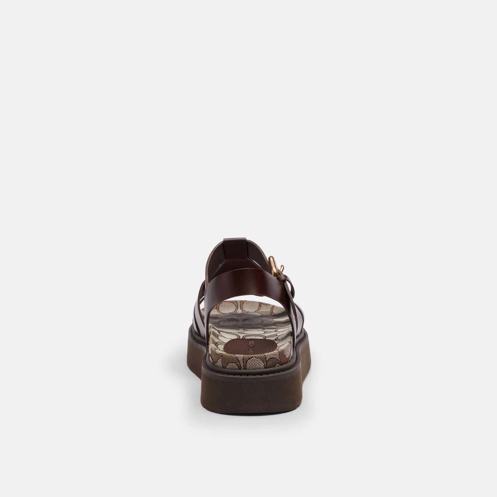 COACH®,Lucy Lug Sole Sandal In Signature Jacquard,Brown,Alternate View