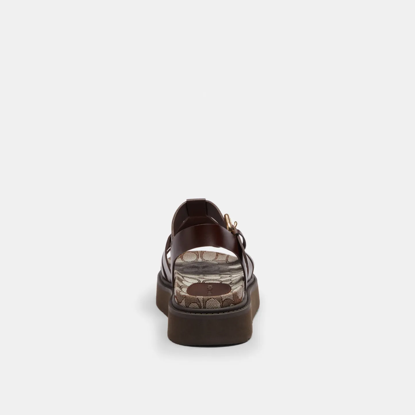 COACH®,Lucy Lug Sole Sandal In Signature Jacquard,Brown,Alternate View