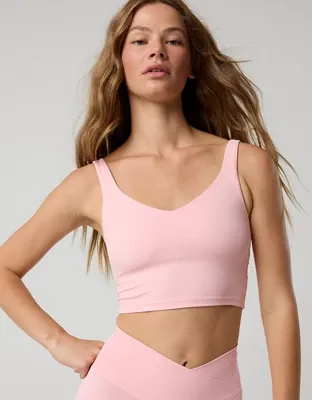 OFFLINE By Aerie Real Me Low Key Longline Sports Bra - Club Pink