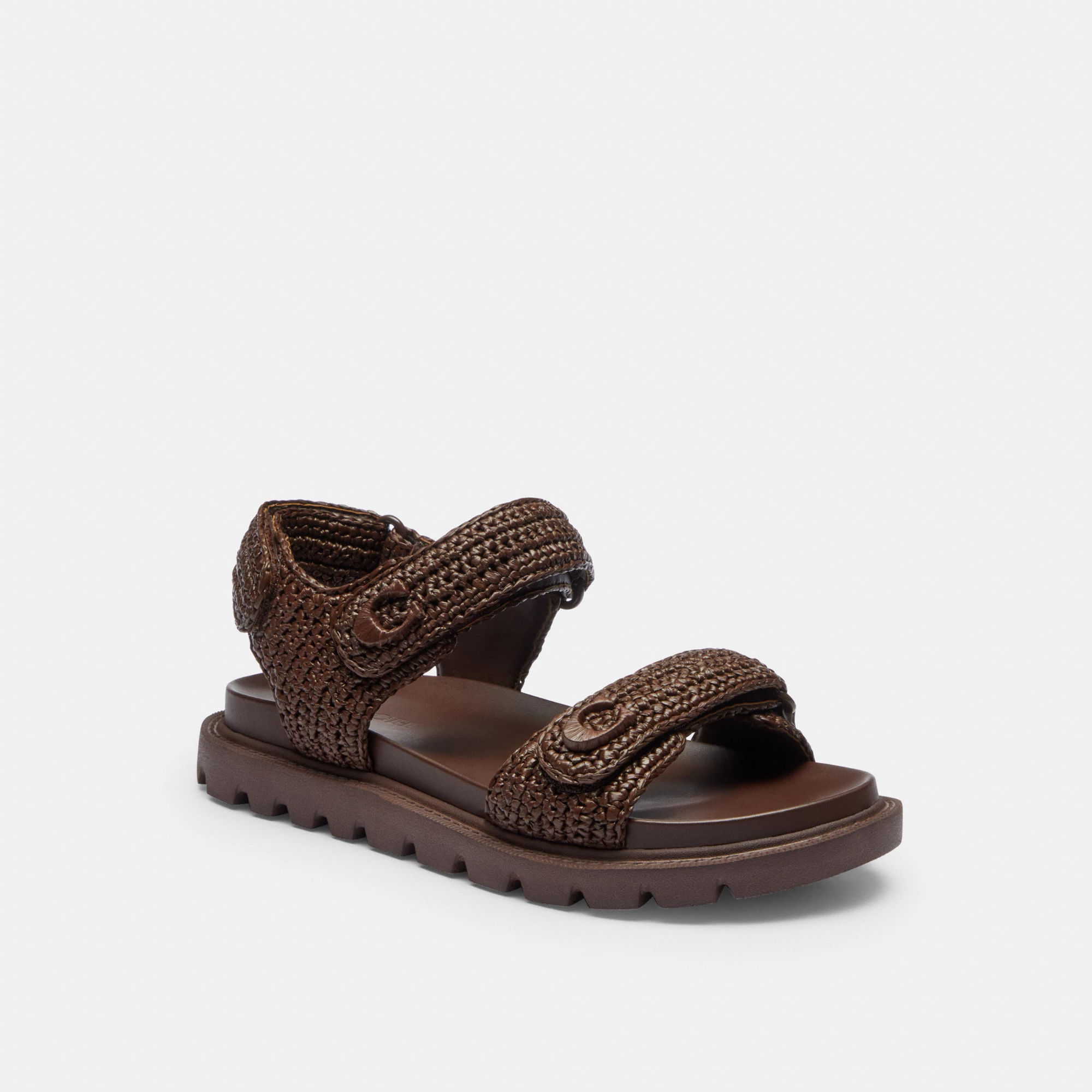 COACH®,Brynn Raffia Sandal,,Front View