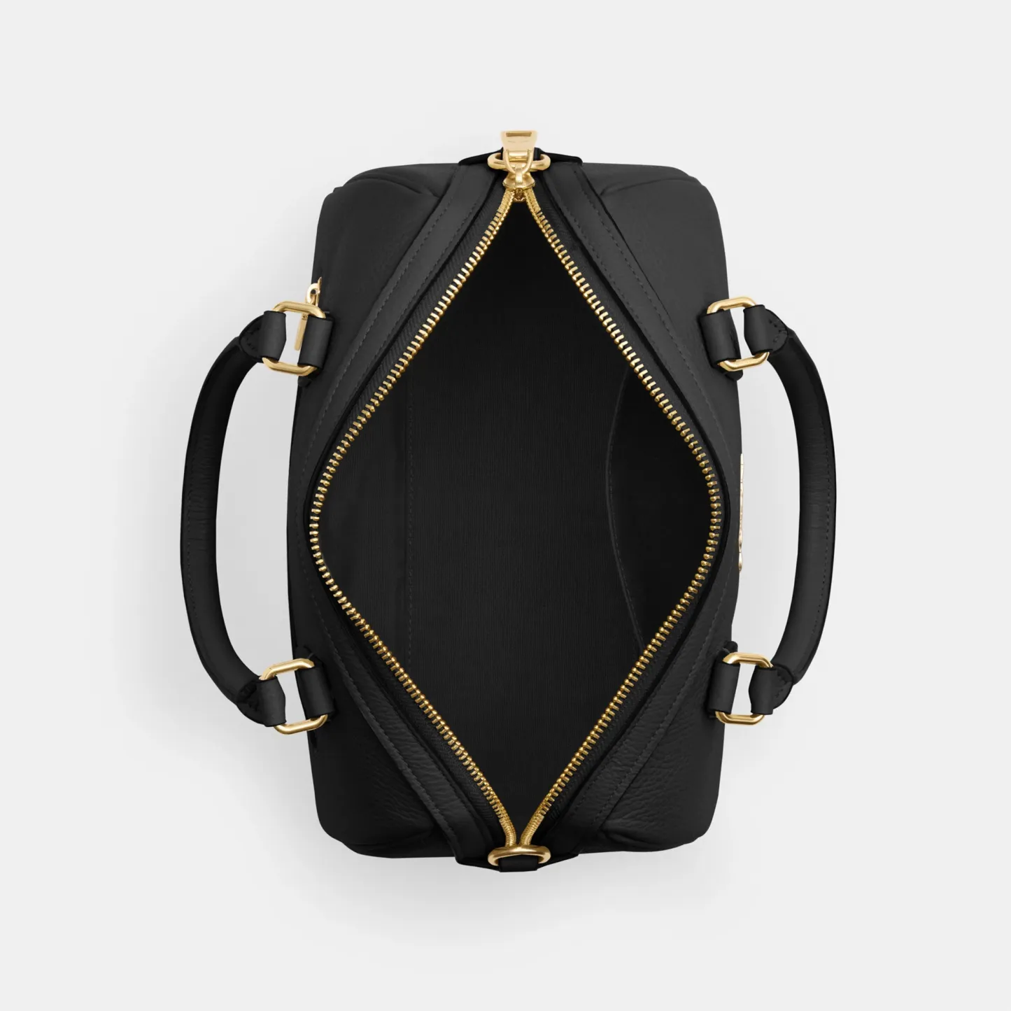 COACH®,Rowan Satchel Bag,Satchel,Logo,Casual,Work,Black,Inside View,Top View