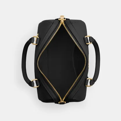 COACH®,Rowan Satchel Bag,Satchel,Logo,Casual,Work,Black,Inside View,Top View