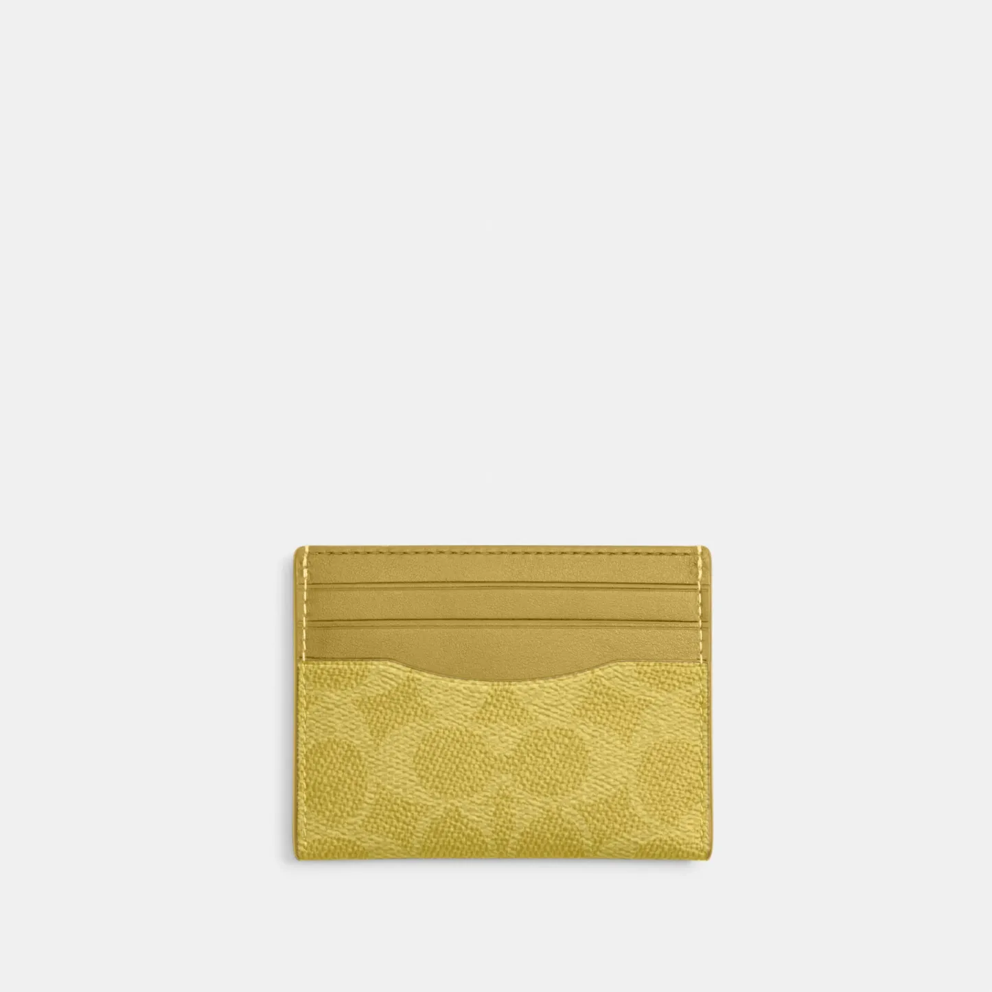 COACH®,Slim Id Card Case In Signature Canvas,Card Case,Color Block,Casual, Father's Day,Yellow,Front View