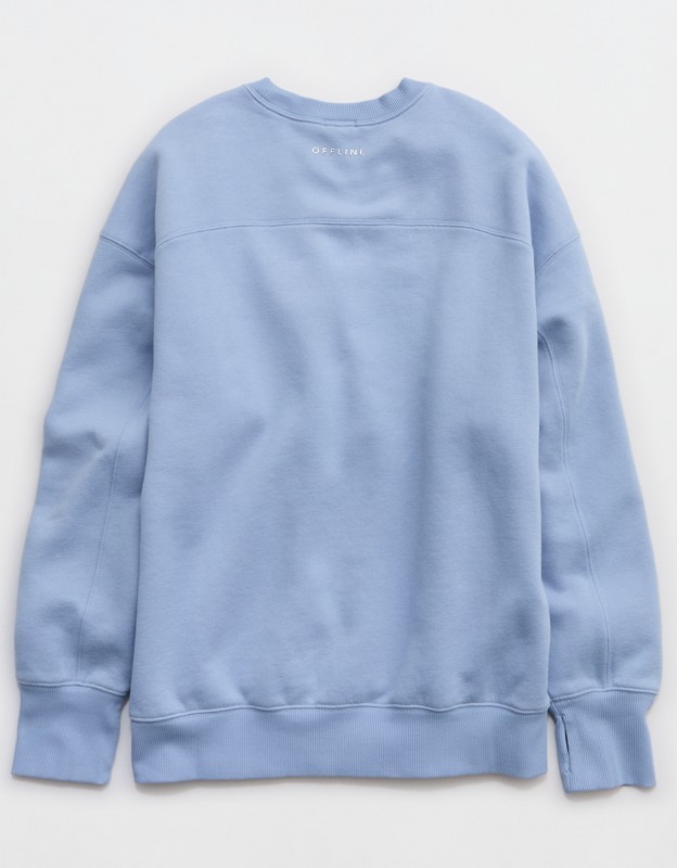 OFFLINE By Aerie Cloud Fleece Oversized Crewneck Sweatshirt - Monaco Blue