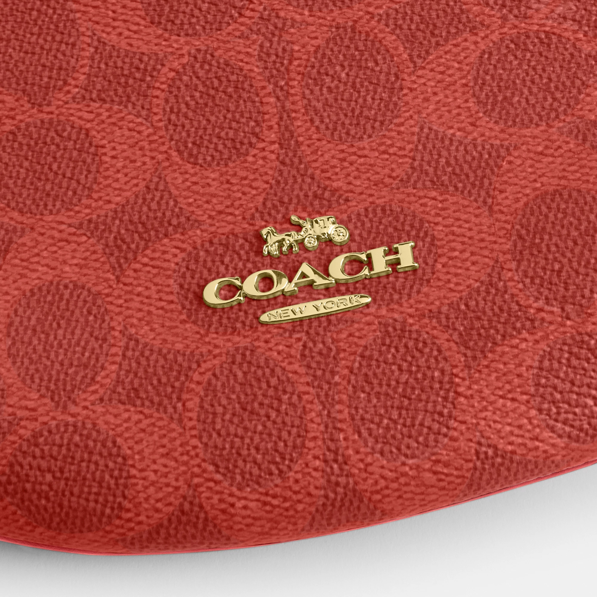 COACH®,Mini Payton Bag In Signature Canvas,Lining Leather,Polyester,Leather,Canvas,Lining Recycled Polyester,Recycled Poly...,Red,Closer View
