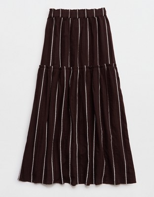 Aerie Beach Texture Maxi Skirt - Deep Earth