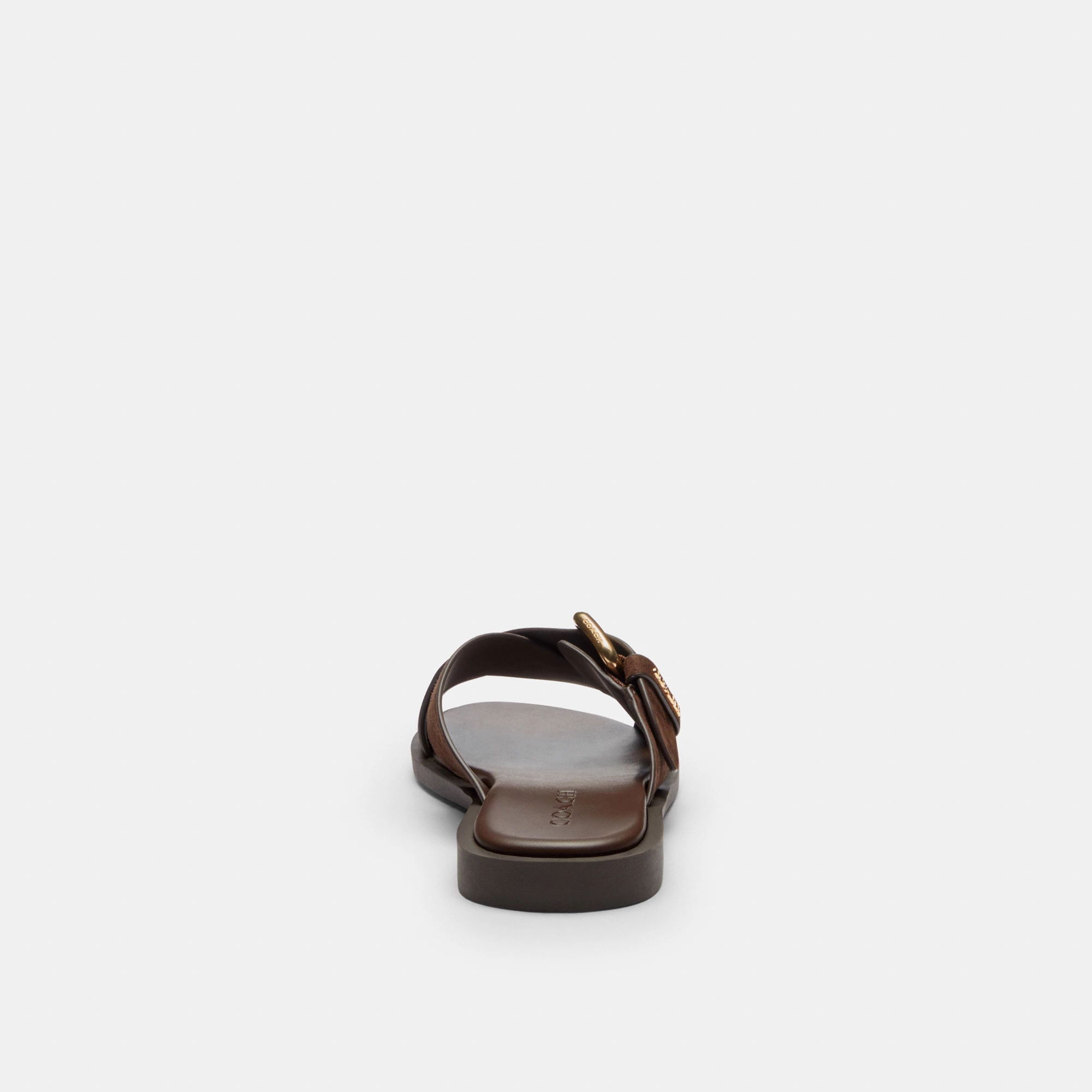 COACH®,Crisscross Buckle Sandal,Brown,Alternate View