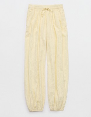 Aerie Seersucker Balloon Pant - Cozy Yellow