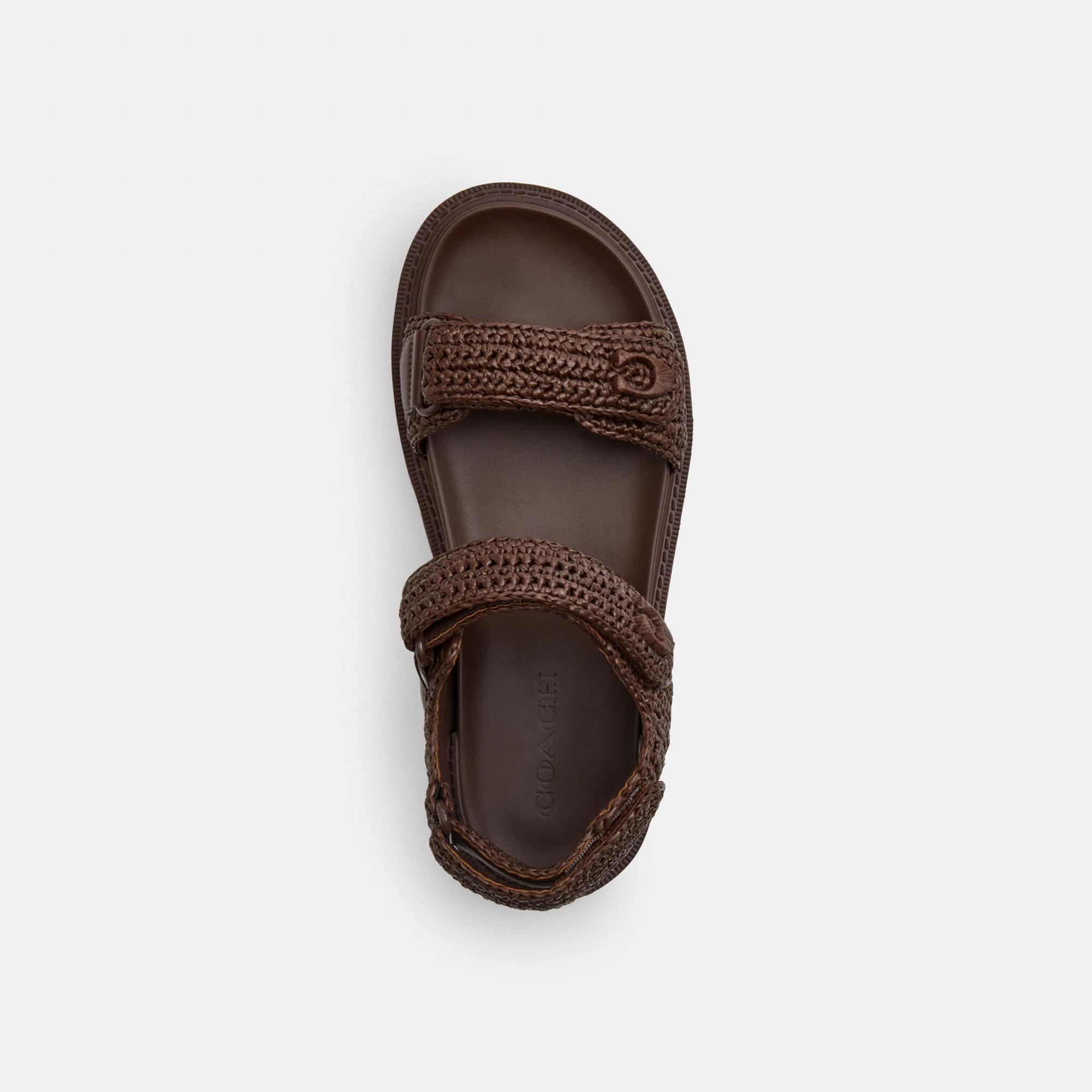 COACH®,Brynn Raffia Sandal,,Inside View,Top View