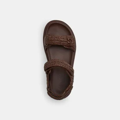 COACH®,Brynn Raffia Sandal,,Inside View,Top View