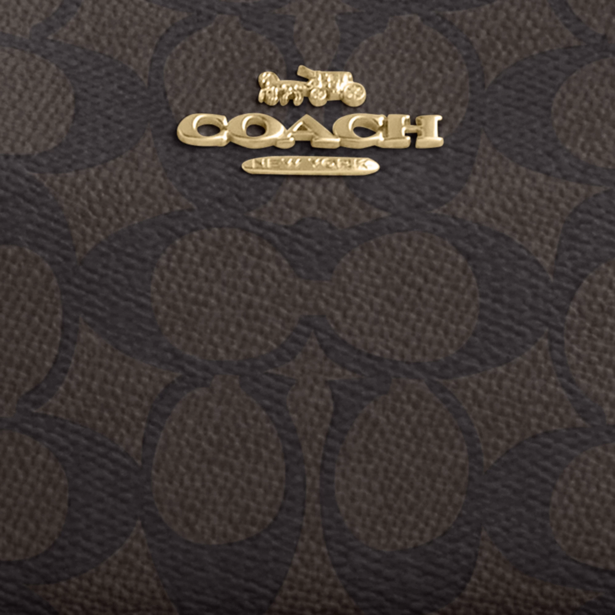 COACH®,Teri Mini Crossbody Bag In Signature Canvas,Polyester,Canvas,Recycled Polyester,Shoulder Bag,Adjustable,2 in 1,Vega...,Black,Closer View