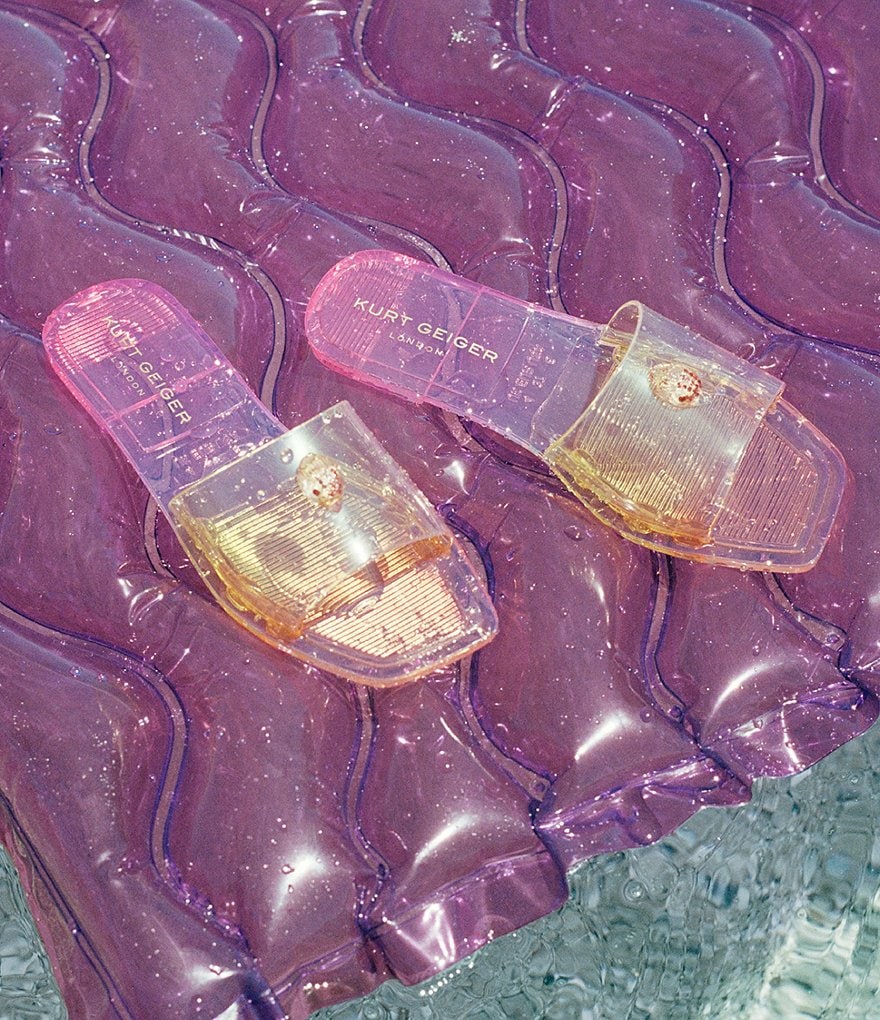 Kurt Geiger London Maddison Jelly Ombre Logo Ornament Slide Sandals - Pink Combo - view 13