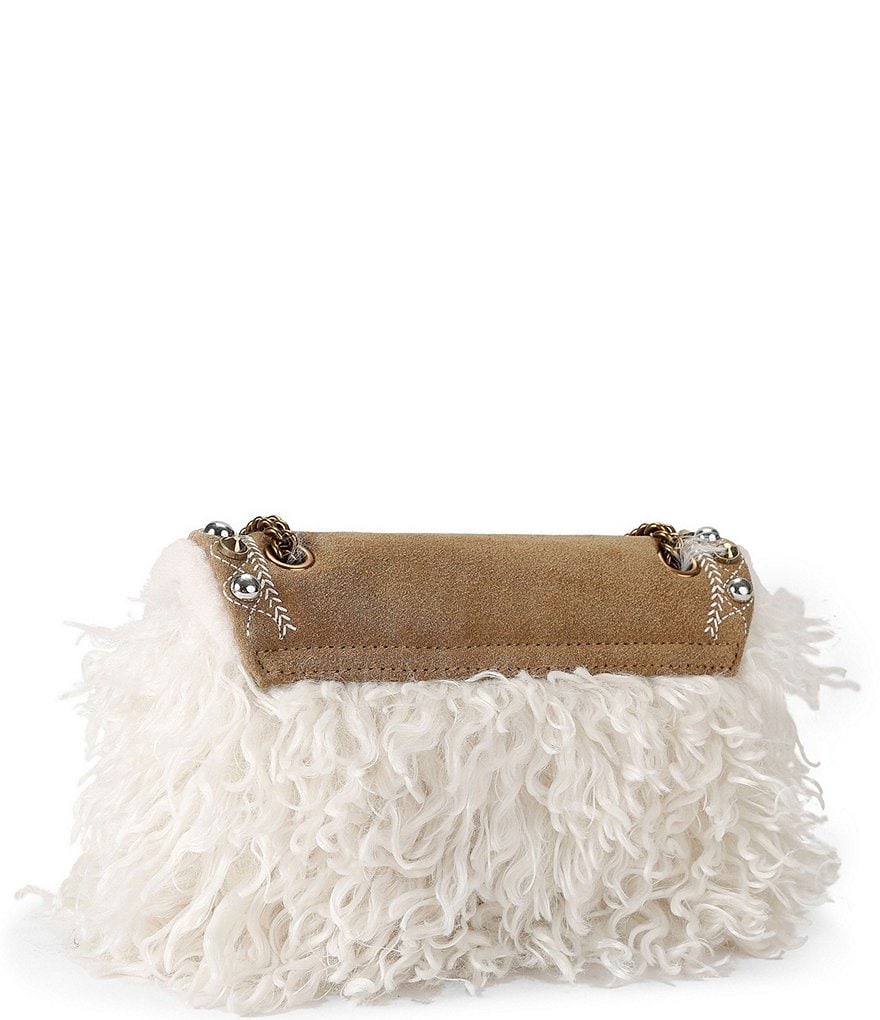 Kurt Geiger London Mini Kensington Studded Faux Fur Crossbody Bag - Tan - view 2