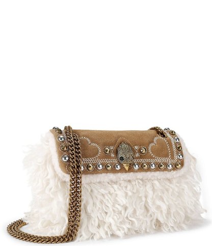 Kurt Geiger London Mini Kensington Studded Faux Fur Crossbody Bag - Tan - view 3