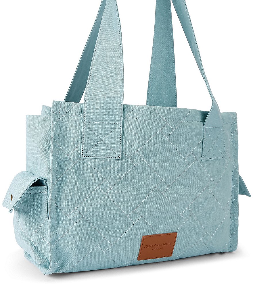 Kurt Geiger London Celia Canvas Tote Shoulder Bag - Light Blue - view 2