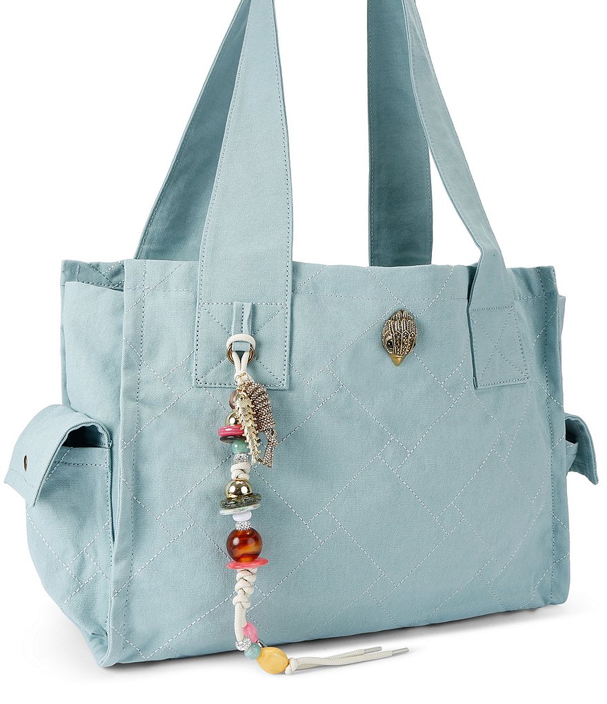 Kurt Geiger London Celia Canvas Tote Shoulder Bag - Light Blue - view 3