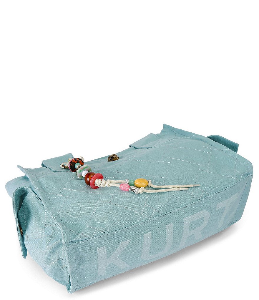 Kurt Geiger London Celia Canvas Tote Shoulder Bag - Light Blue - view 4