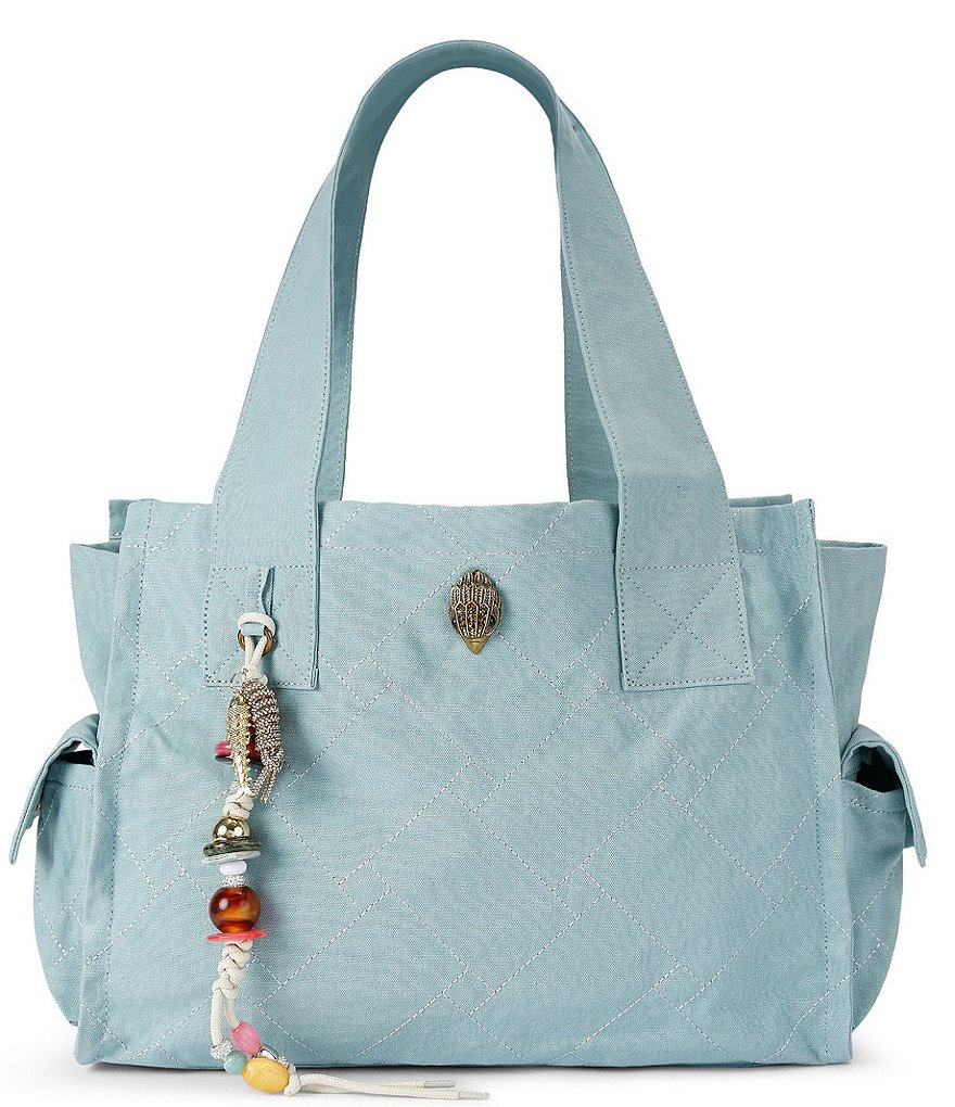 Kurt Geiger London Celia Canvas Tote Shoulder Bag - Light Blue - view 1