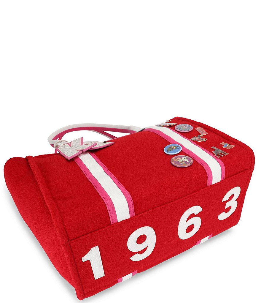 Kurt Geiger London Southbank Animal Patches & Buttons Large Shopper Tote Bag - Red - view 4