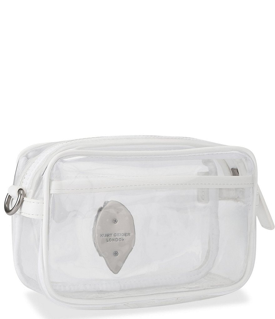 Kurt Geiger London Vinyl Kensington Small Clear Camera Crossbody Bag - White - view 7