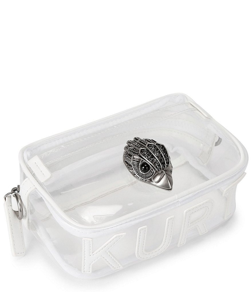 Kurt Geiger London Vinyl Kensington Small Clear Camera Crossbody Bag - White - view 8