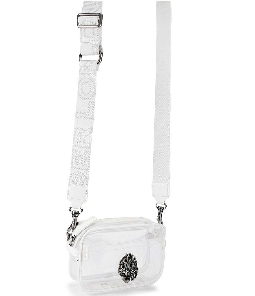 Kurt Geiger London Vinyl Kensington Small Clear Camera Crossbody Bag - White - view 9