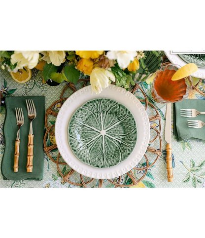 Southern Living Solid Scallop with Napkins, Set of 4 - Green - view 4