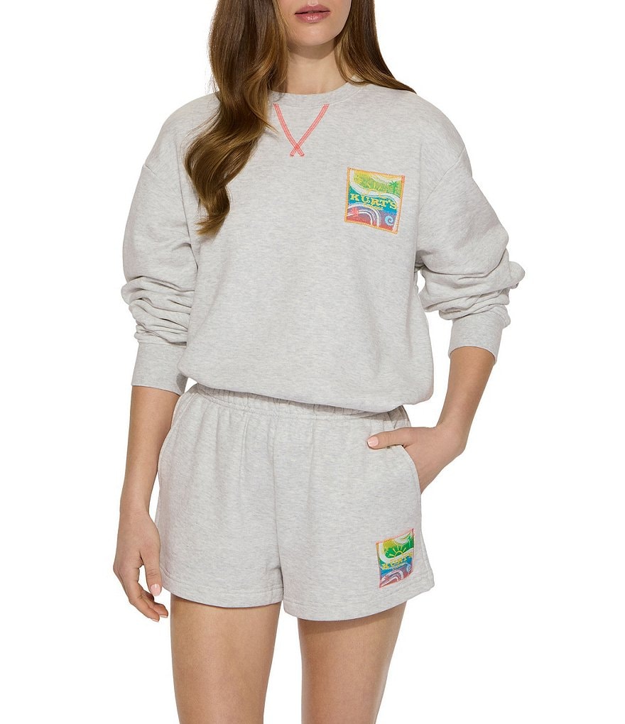 Kurt Geiger London Kurt's Cabana Cotton Fleece Coordinating Shorty Shorts - Grey - view 4