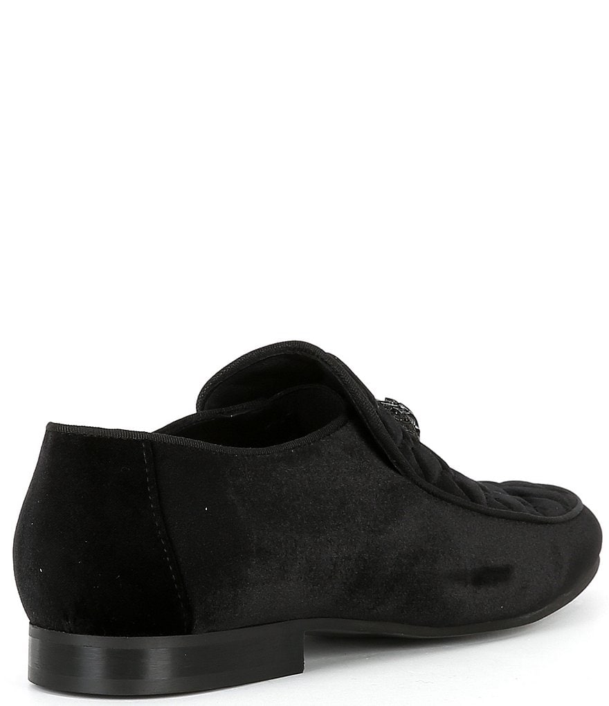 Kurt Geiger London Men's Hugh Quilted Velvet Drenched Logo Ornament Slip On Loafers - Charcoal - view 2