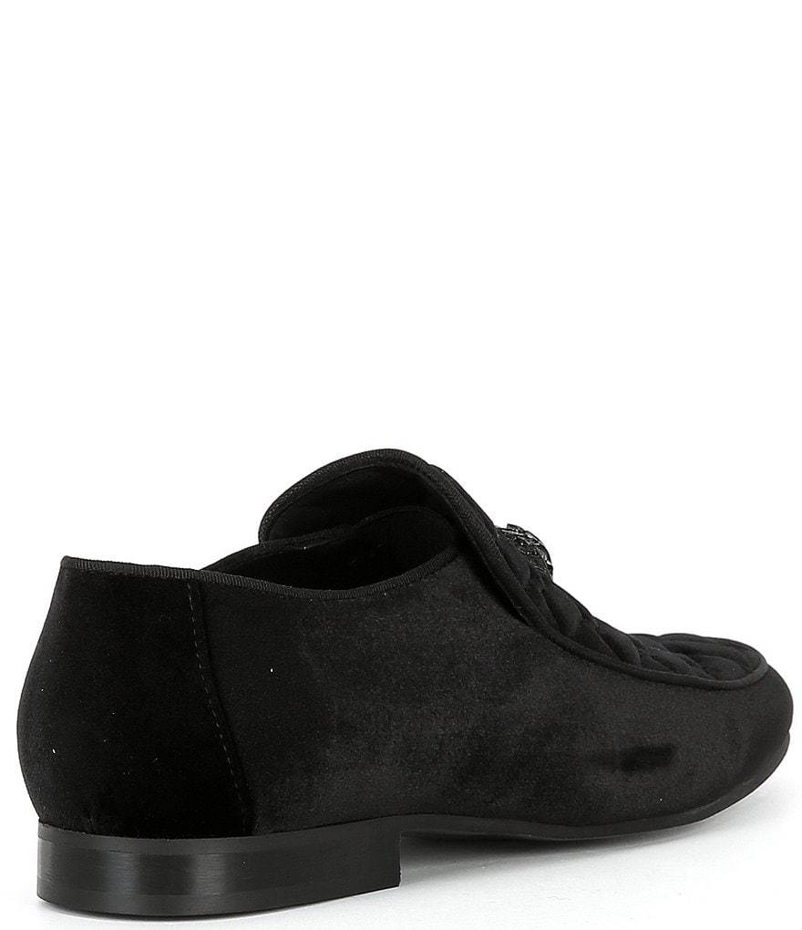 Kurt Geiger London Men's Hugh Quilted Velvet Drenched Logo Ornament Slip On Loafers - Charcoal - view 2