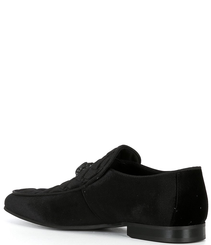 Kurt Geiger London Men's Hugh Quilted Velvet Drenched Logo Ornament Slip On Loafers - Charcoal - view 3