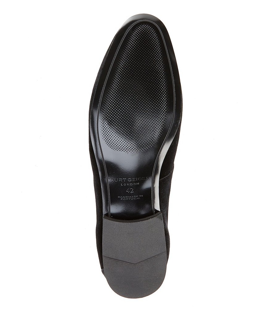 Kurt Geiger London Men's Hugh Quilted Velvet Drenched Logo Ornament Slip On Loafers - Charcoal - view 6