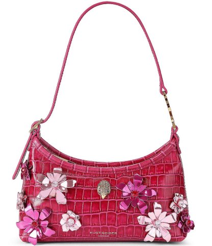 Kurt Geiger London Kurt Sling Flowers Applique Shoulder Bag - Fuchsia - view 1