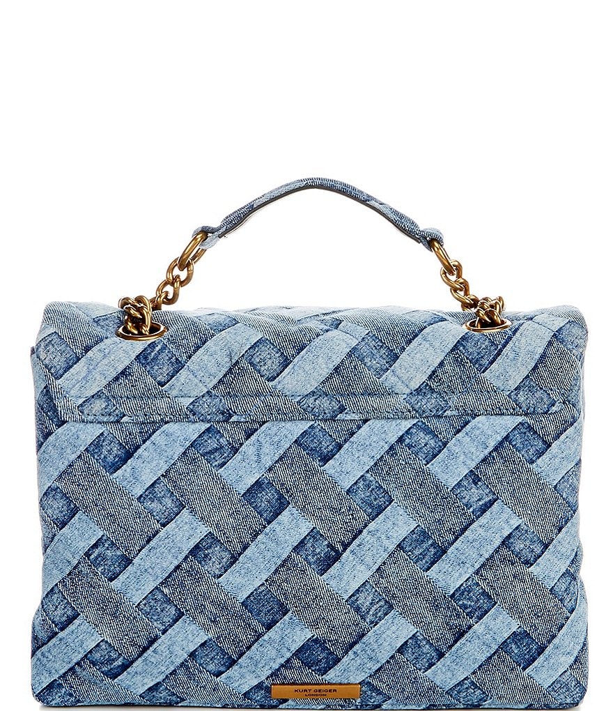 Kurt Geiger London Large Kensington Denim Top Handle Shoulder Bag - Denim - view 2