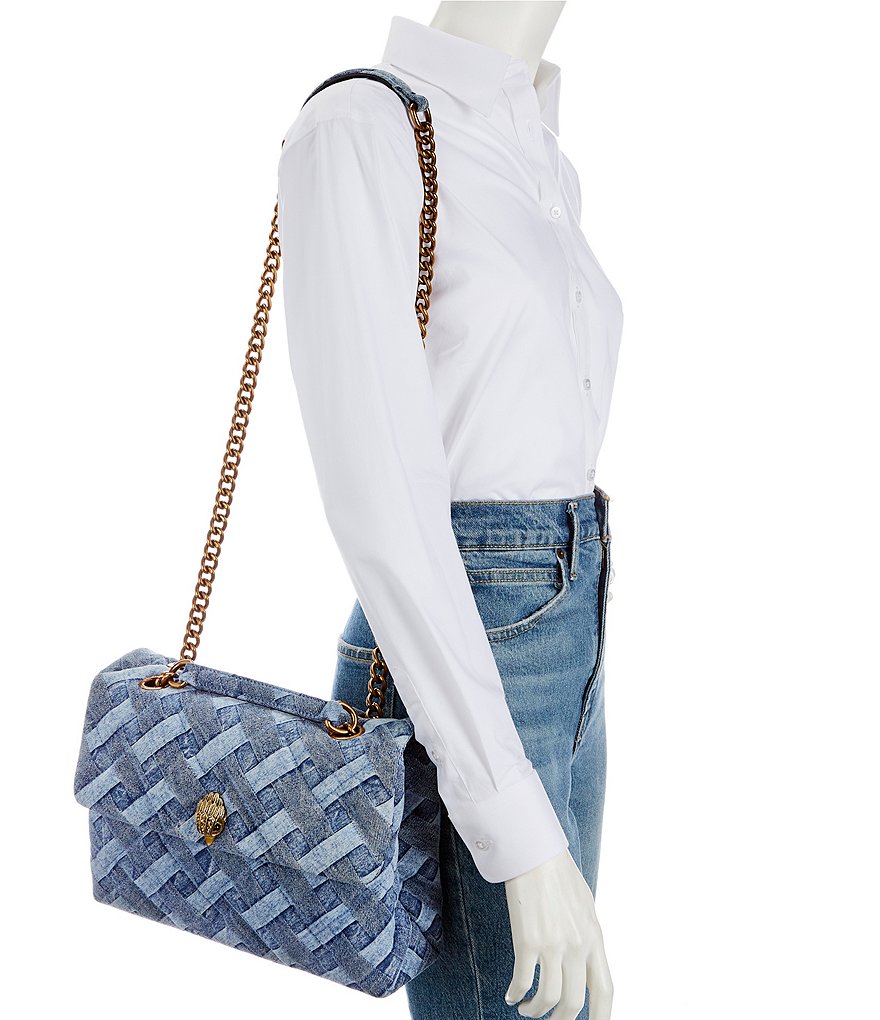 Kurt Geiger London Large Kensington Denim Top Handle Shoulder Bag - Denim - view 4