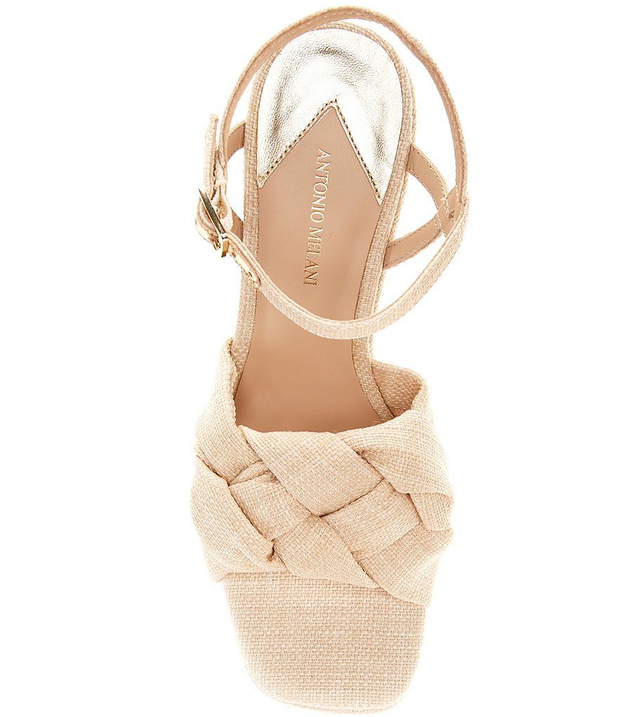 Antonio Melani Mya Linen Braided Platform Dress Sandals - Natural - view 5
