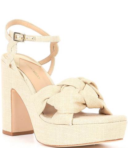 Antonio Melani Mya Linen Braided Platform Dress Sandals - Natural - view 1
