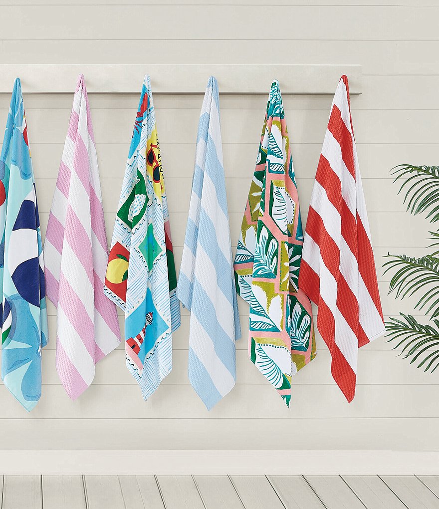 Noble Excellence Summer Shop Collection Striped Beach Towel - Red - view 2