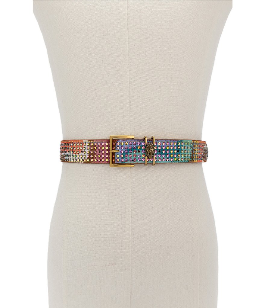 Kurt Geiger London 1.18#double; Swirl Hotfix Embellished Belt - Rainbow - view 4