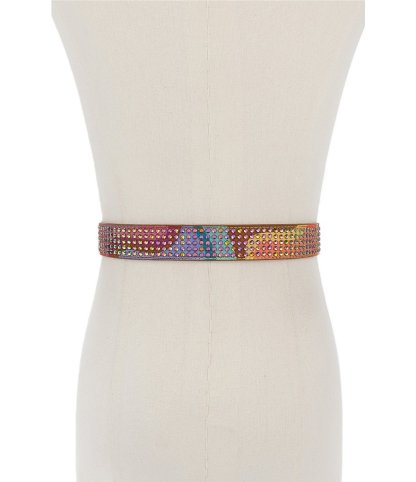 Kurt Geiger London 1.18#double; Swirl Hotfix Embellished Belt - Rainbow - view 5