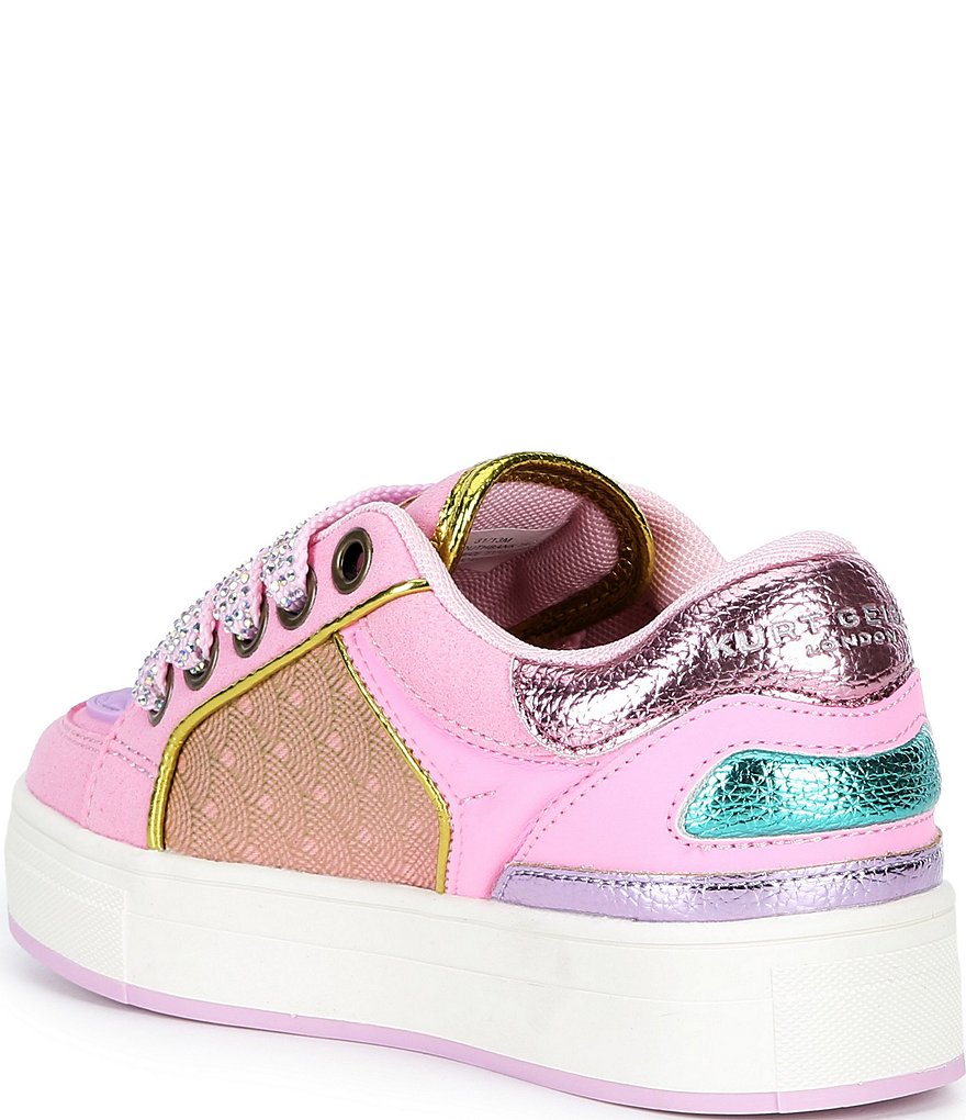 Kurt Geiger London Girls' Southbank Tag Sneakers (Youth) - Pink/Neon Multi - view 3