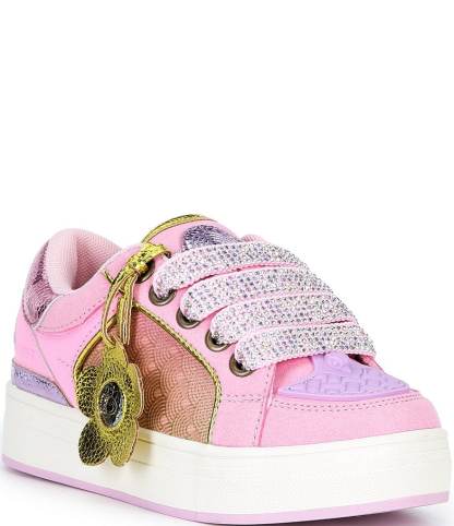Kurt Geiger London Girls' Southbank Tag Sneakers (Youth) - Pink/Neon Multi - view 1