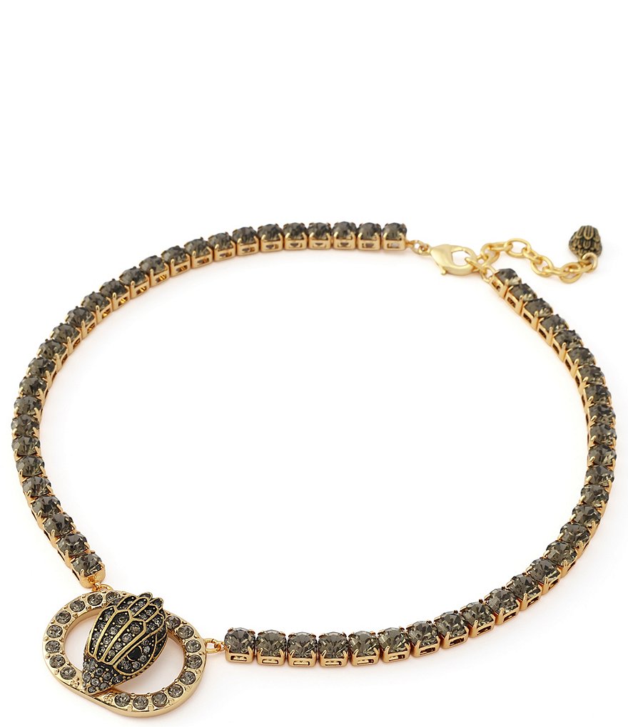 Kurt Geiger London Signature Chelsea Eagle Pendant Tennis Collar Necklace - Black Diamond - view 2