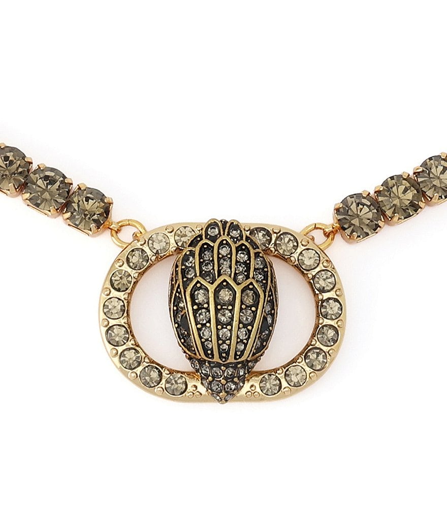 Kurt Geiger London Signature Chelsea Eagle Pendant Tennis Collar Necklace - Black Diamond - view 3