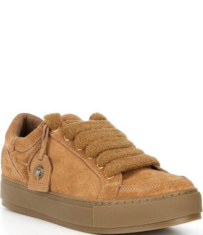Kurt Geiger London Men's Southbank Tag Suede Logo Ornament Sneakers - Camel - view 8