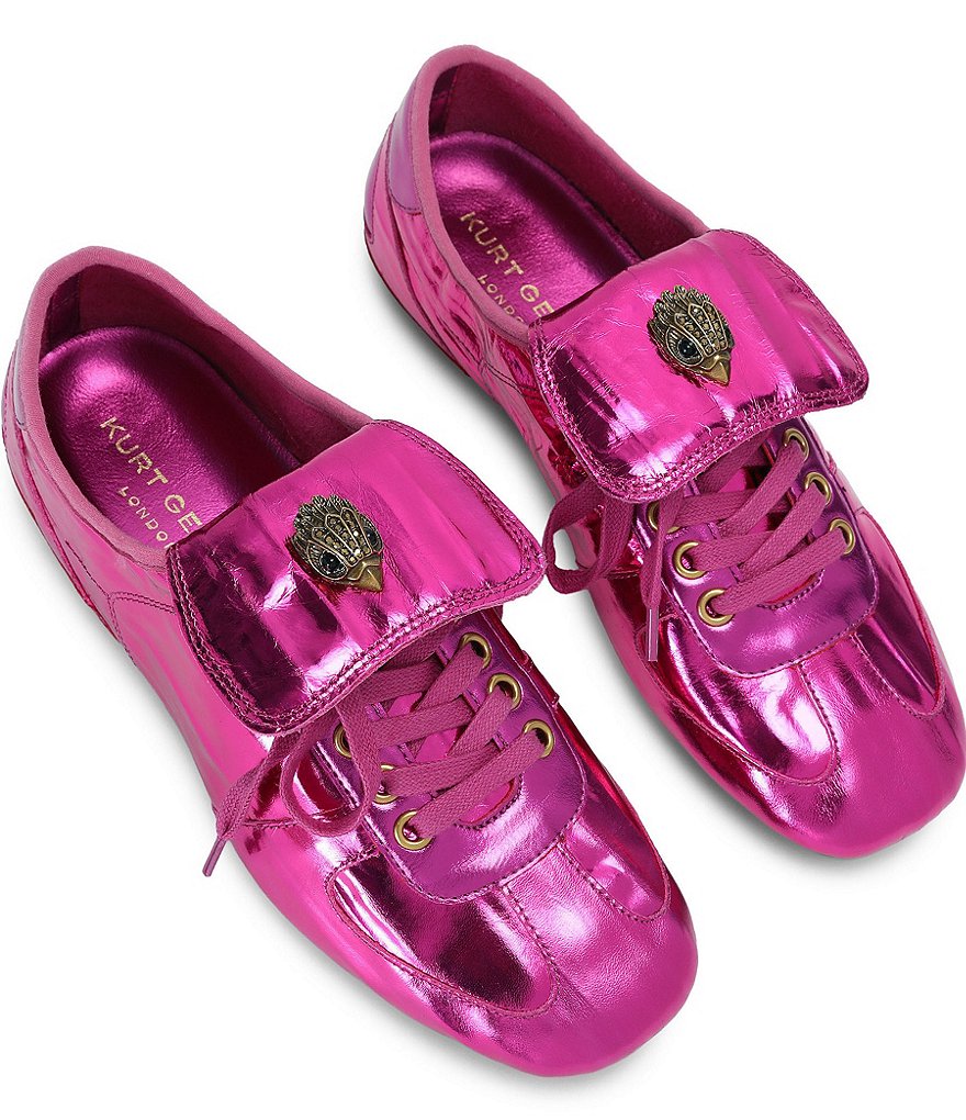 Kurt Geiger London Wembley Metallic Logo Ornament Leather Sneakers - Pink - view 4