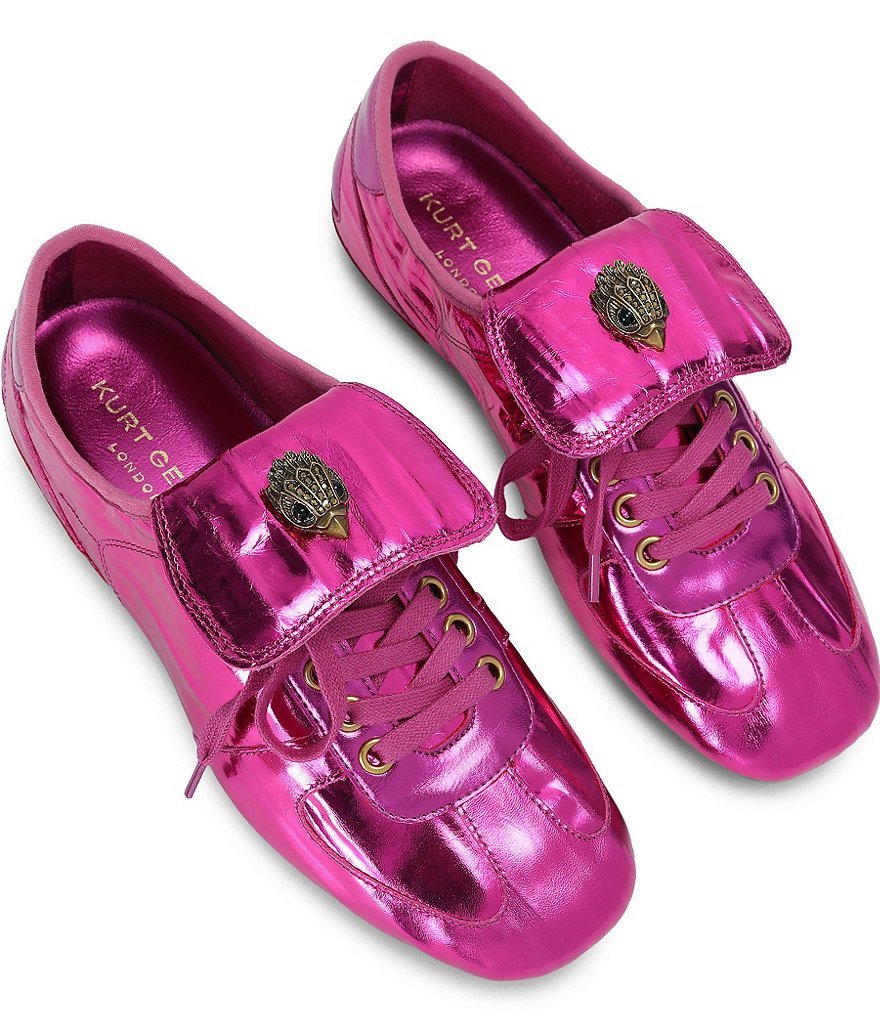 Kurt Geiger London Wembley Metallic Logo Ornament Leather Sneakers - Pink - view 4