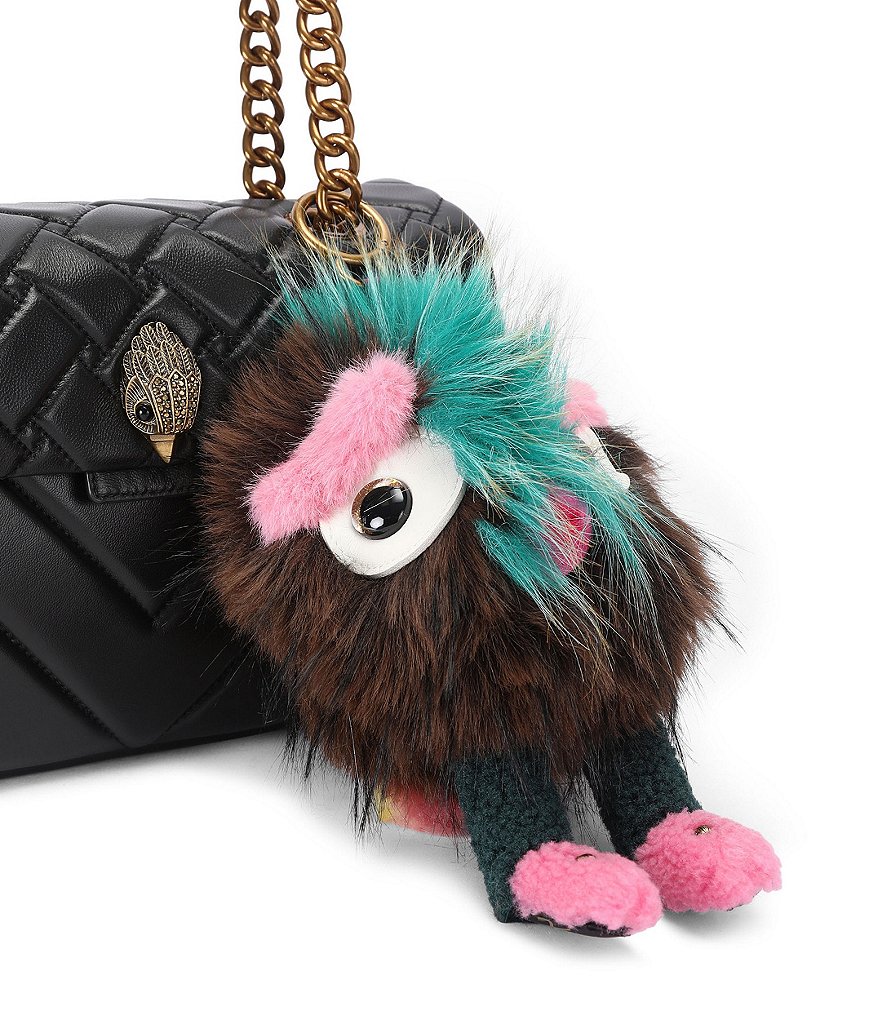 Kurt Geiger London Mascot Pom Pom Faux Fur Charm Key Chain - Brown - view 3