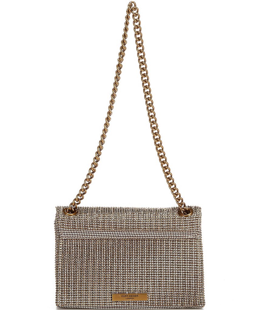 Kurt Geiger London Kensington Mini Crystal Houndstooth Crossbody Bag - Beige - view 2